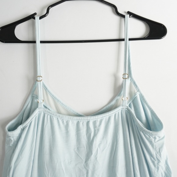 HONEYLOVE Blisswear Chemise Light Blue Slip Dress L Sleeveless Mini Mesh Comfy - Picture 6 of 8